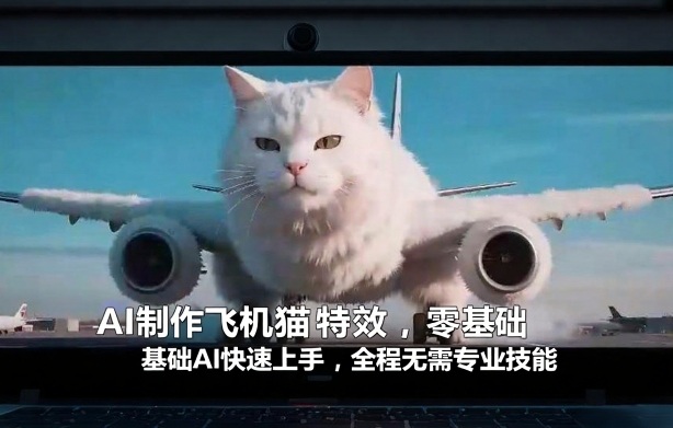 AI制作飞机猫特效，零基础AI快速上手，全程无需专业技能-冒泡网