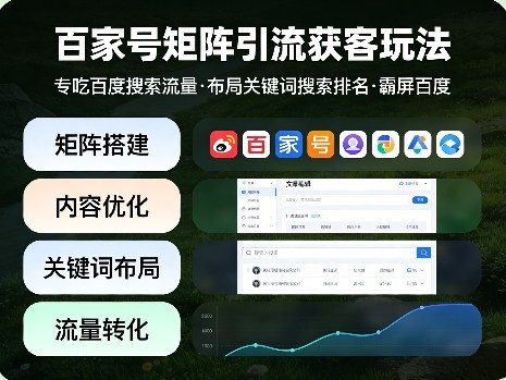百家号矩阵引流获客玩法,专吃百度搜索流量,布局关键词搜索排名,霸屏百度-冒泡网