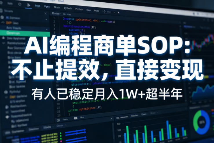 AI编程商单SOP,AI编程不能只给工作提效,还要直接变现,有人已经稳定月入1W+半年了-冒泡网