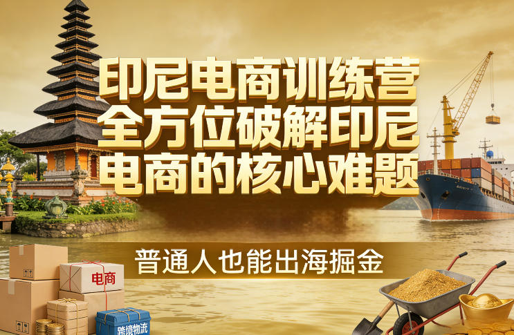 印尼电商训练营,全方位破解印尼电商的核心难题,普通人也能出海掘金-冒泡网
