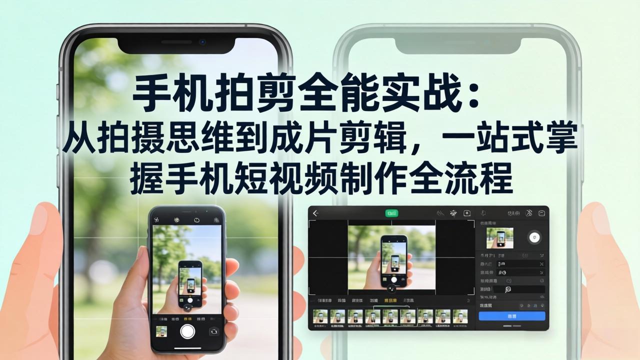 手机拍剪全能实战:从拍摄思维到成片剪辑,一站式掌握手机短视频制作全流程-冒泡网