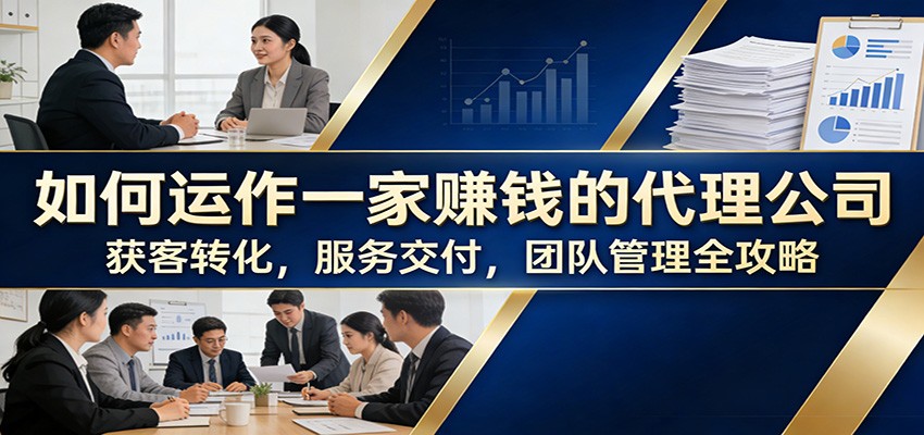 如何运作一家赚钱的代理公司:获客转化,服务交付,团队管理全攻略-冒泡网