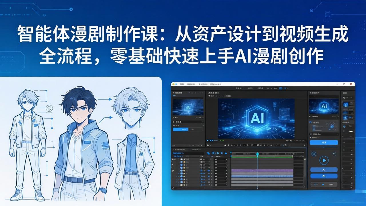 智能体漫剧制作课:从资产设计到视频生成全流程,零基础快速上手AI漫剧创作-冒泡网