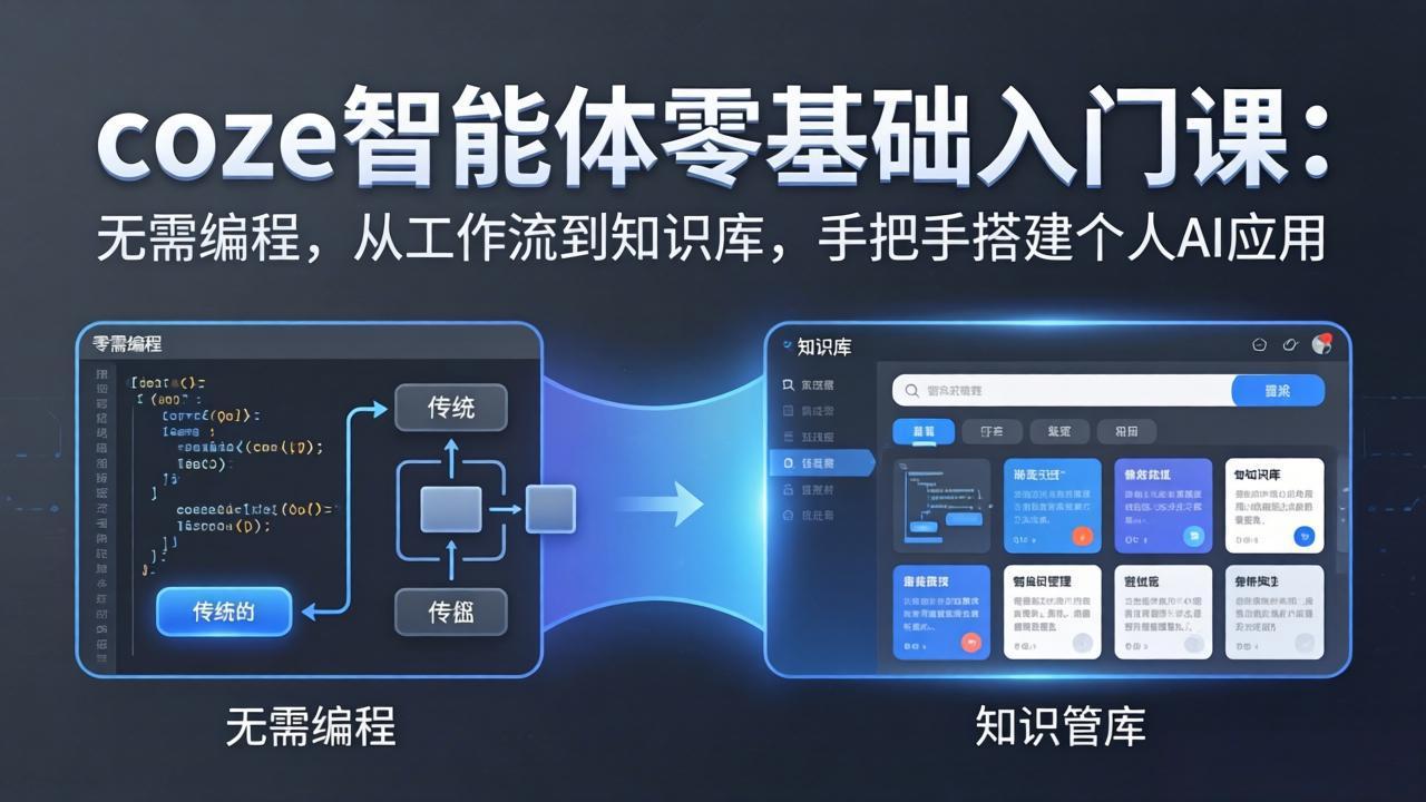coze智能体零基础入门课:无需编程,从工作流到知识库,手把手搭建个人AI应用-冒泡网