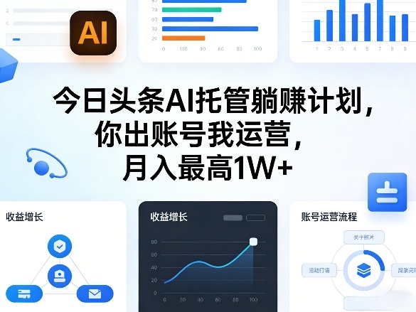 今日头条AI托管躺賺计划，你出账号我运营，月入最高1W+【揭秘】-冒泡网