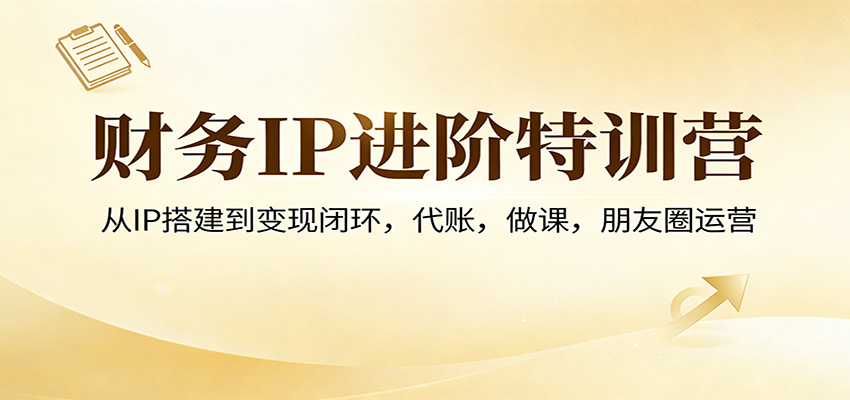 财务IP进阶特训营：从IP搭建到变现闭环，代账，做课，朋友圈运营-冒泡网