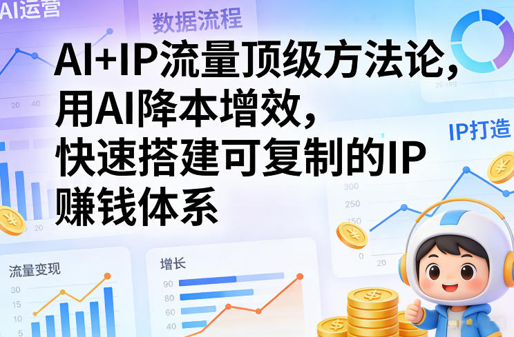 AI+IP流量顶级方法论，用AI降本增效，快速搭建可复制的IP賺钱体系-冒泡网
