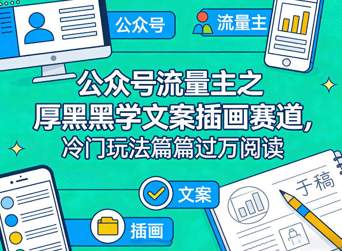 公众号流量主之厚黑学文案插画赛道，冷门玩法篇篇过万阅读-冒泡网