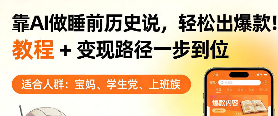 靠AI做睡前历史解说,轻松出爆款!教程+变现路径一步到位,单个视频收益1K+【揭秘】-冒泡网
