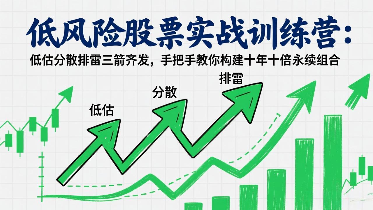 低风险股票实战训练营:低估分散排雷三箭齐发,手把手教你构建十年十倍永续组合-冒泡网