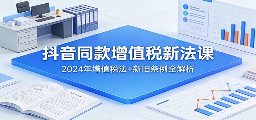 抖音同款增值税新法课：2024年增值税法+新旧条例全解析-冒泡网