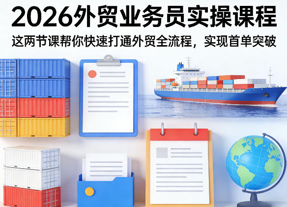 2026外贸业务员实操课程,这两节课帮你快速打通外贸全流程,实现首单突破-冒泡网