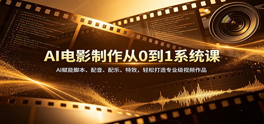 AI电影制作从0到1系统课:AI赋能脚本、配音、配乐、特效,轻松打造专业级视频作品-蜗牛学社