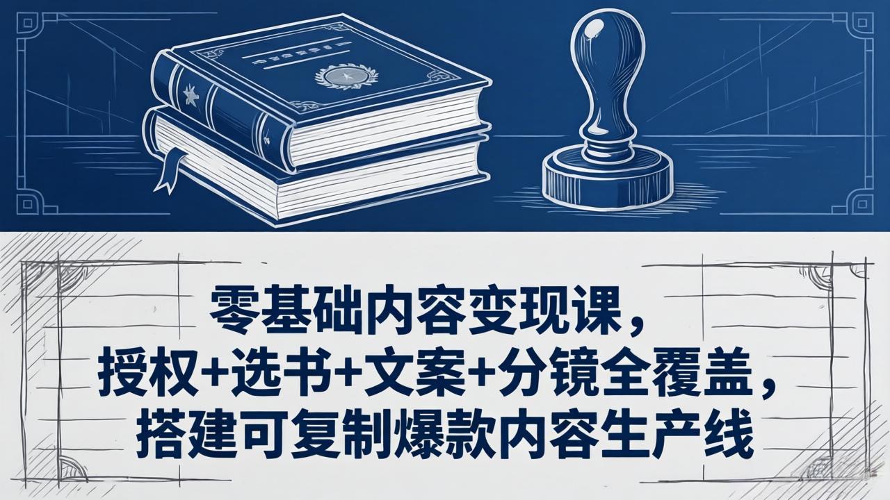 零基础内容变现课，授权+选书+文案+分镜全覆盖，搭建可复制爆款内容生产线-蜗牛学社