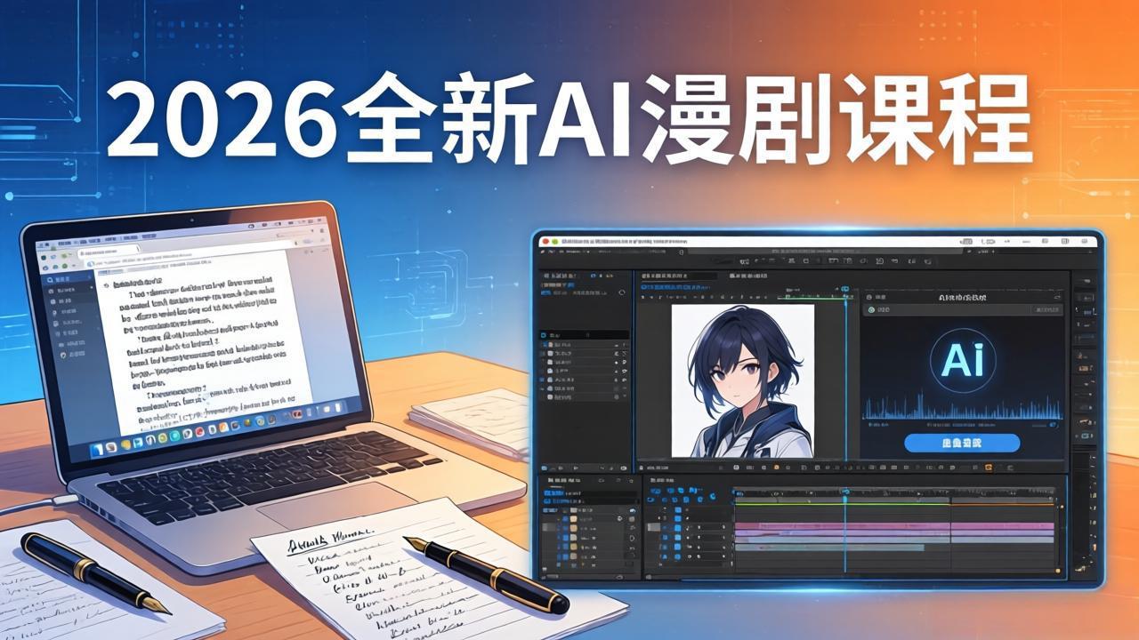 2026全新AI漫剧课程：覆盖创作全链路，教你写作分镜剪辑配音一站式打造漫剧作品-冒泡网