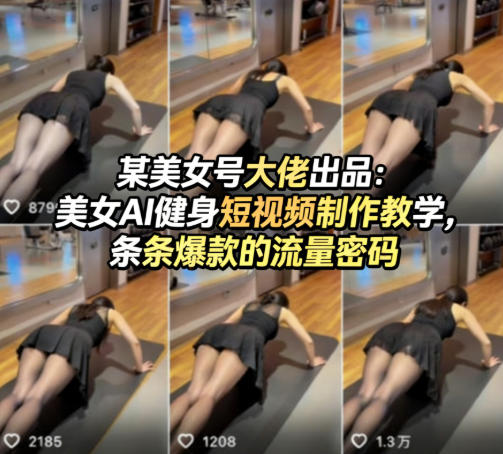 某美女号大佬出品：美女AI健身短视频制作教学，条条爆款的流量密码-蜗牛学社