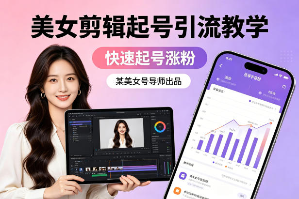 某美女号导师出品：美女剪辑起号引流教学，快速起号涨粉-蜗牛学社