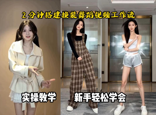 通过Coze工作流,制作《跳舞卡点换装视频》,两分钟制作完成,从0到1演示搭建过程-蜗牛学社