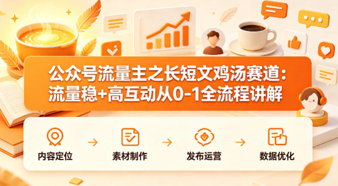 公众号流量主之长短文鸡汤赛道，流量稳+高互动，从0-1全流程讲解-蜗牛学社