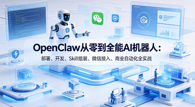 OpenClaw从零到全能AI机器人:部署、开发、Skill组装、微信接入、商业自动化全实战-蜗牛学社
