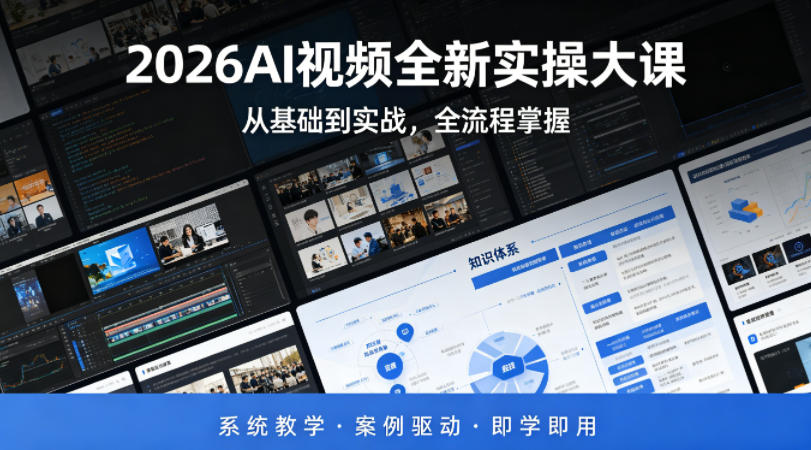 2026AI视频全新实操大课,从基础到实战,全流程掌握,系统教学·案例驱动·即学即用-蜗牛学社