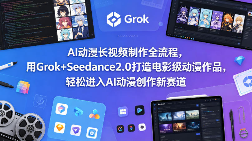 AI动漫长视频制作全流程,用Grok+Seedance2.0打造电影级动漫作品,轻松进入AI动漫创作新赛道-蜗牛学社
