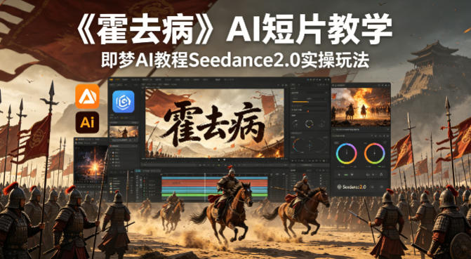 《霍去病》AI短片教学,即梦AI教程Seedance2.0实操玩法-蜗牛学社