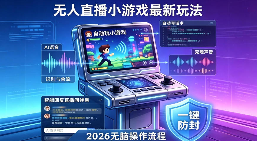 2026年AI无人直播小游戏全流程,不违规不封号,开启创业副业增收之路,小白月入1w+【揭秘】-蜗牛学社
