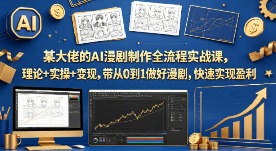 某大佬的AI漫剧制作全流程实战课,理论+实操+变现,带从0到1做好漫剧,快速实现盈利-蜗牛学社