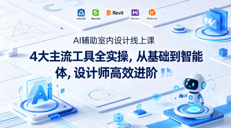 AI辅助室内设计线上课|4大主流工具全实操,从基础到智能体,设计师高效进阶-蜗牛学社
