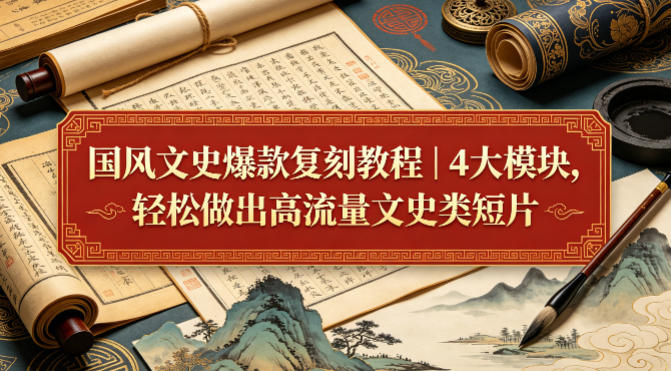 国风文史爆款复刻教程|4大模块,轻松做出高流量文史类短片-蜗牛学社