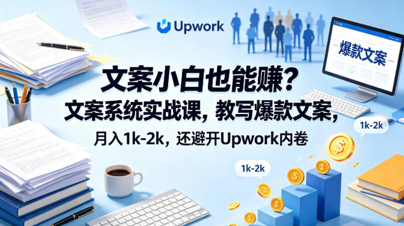 文案小白也能賺？文案系统实战课，教写爆款文案，月入1k-2k，还避开Upwork内卷【原创双语字幕】-蜗牛学社