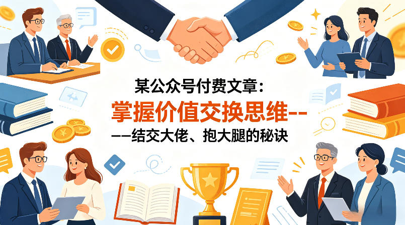 某公众号付费文章:掌握价值交换思维—-结交大佬、抱大腿的秘诀-蜗牛学社