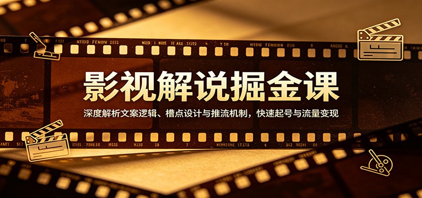影视解说掘金课：深度解析文案逻辑、槽点设计与推流机制，快速起号与流量变现-蜗牛学社