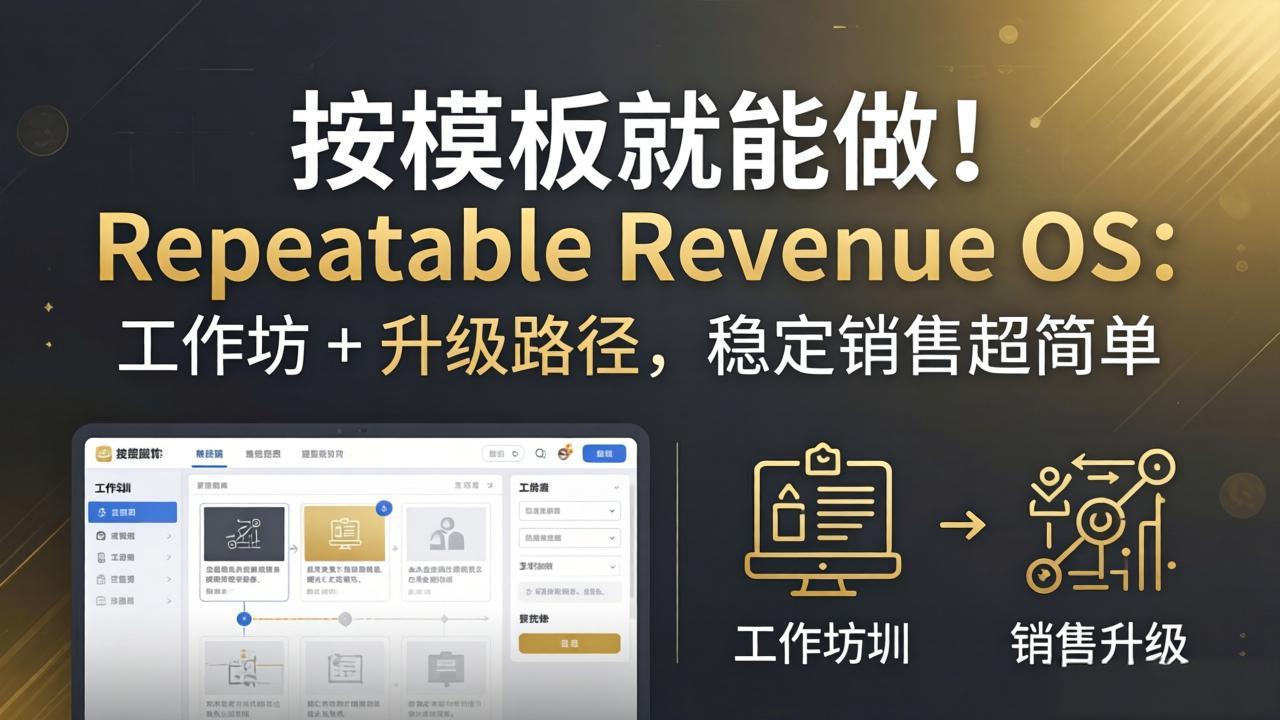 按模板就能做!Repeatable Revenue OS:工作坊 + 升级路径,稳定销售超简单-蜗牛学社