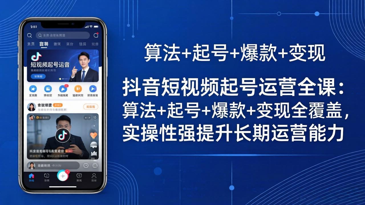 抖音短视频起号运营全课:算法+起号+爆款+变现全覆盖,实操性强提升长期运营能力-蜗牛学社