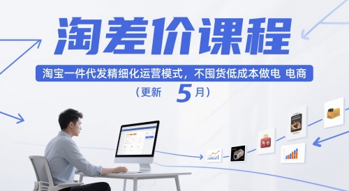淘差价课程，淘宝一件代发精细化运营模式，不囤货低成本做电商(更新26年4月)-蜗牛学社