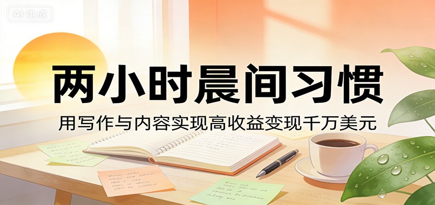 付费文章：两小时晨间习惯，用写作与内容实现高收益变现千万美元-蜗牛学社