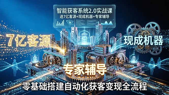 智能获客系统2.0实战课:送7亿客源+现成机器+专家辅导,零基础搭建自动化获客变现全流程-蜗牛学社