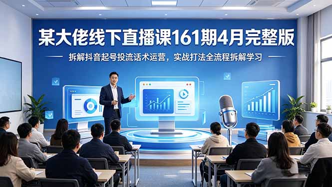 某大佬线下直播课161期4月完整版,拆解抖音起号投流话术运营,实战打法全流程拆解学习-蜗牛学社