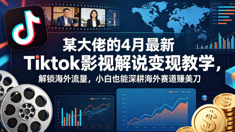 某大佬的4月最新Tiktok影视解说变现教学,解锁海外流量,小白也能深耕海外赛道賺美刀-蜗牛学社