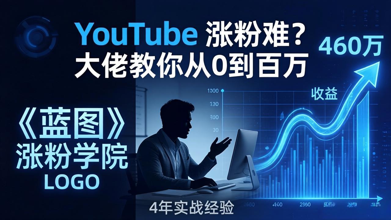 YouTube 涨粉难?《蓝图涨粉学院》:4 年赚 460 万的大佬教策略,从0到百万有路径!-冒泡网