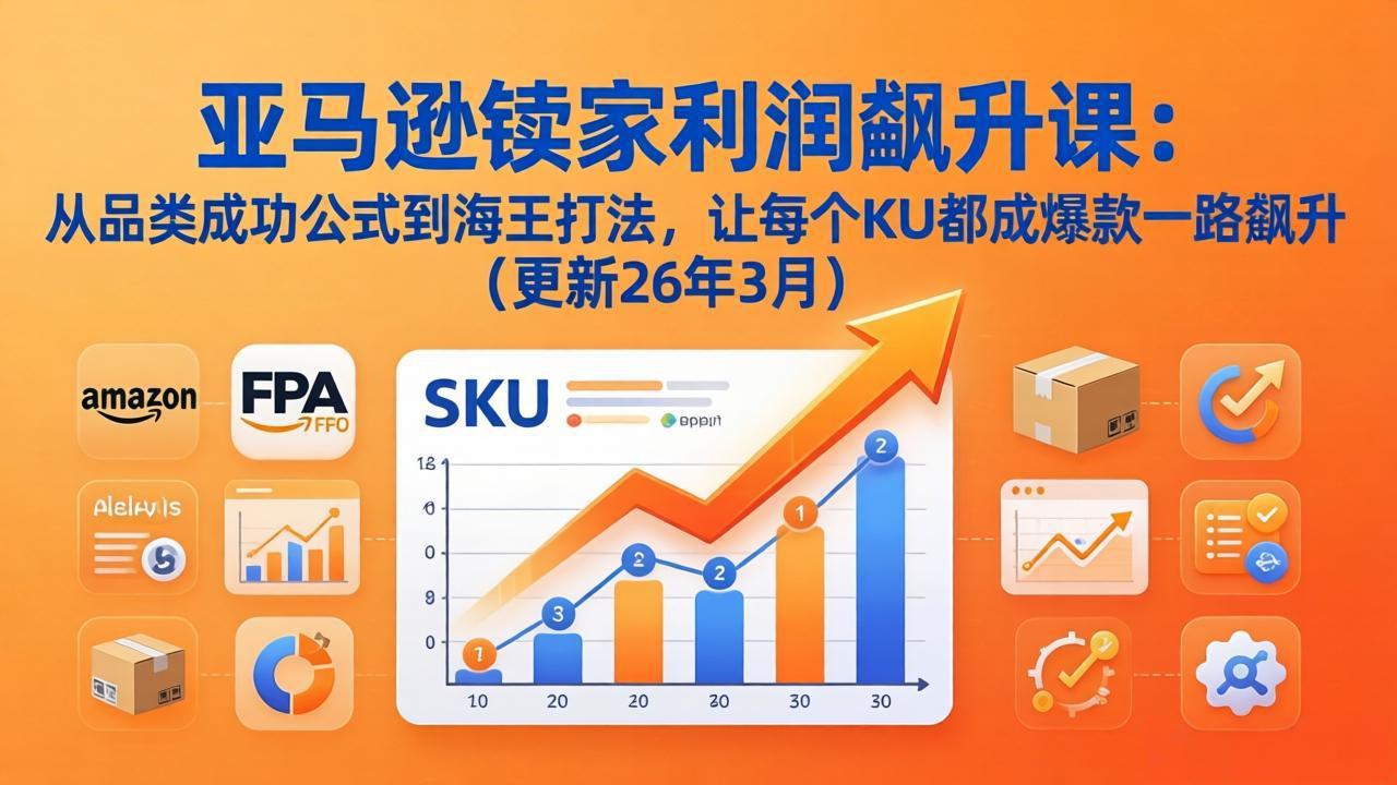 亚马逊卖家利润飙升课:从品类成功公式到海王打法,让每个SKU都成爆款一路飙升(更新26年3月-冒泡网
