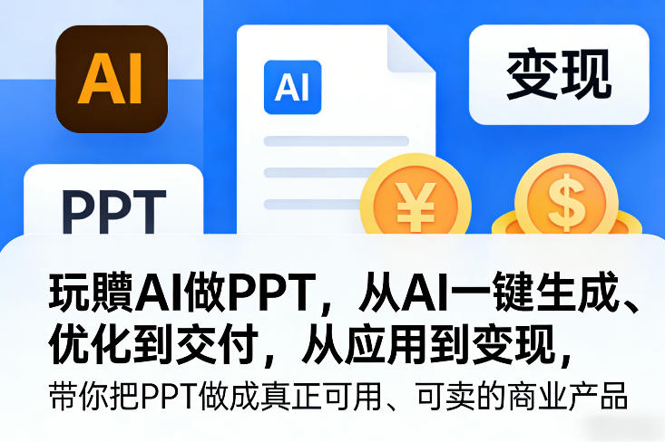 玩賺AI做PPT，从AI一键生成、优化到交付，从应用到变现，带你把PPT做成真正可用、可卖的商业产品(更新0421)-蜗牛学社