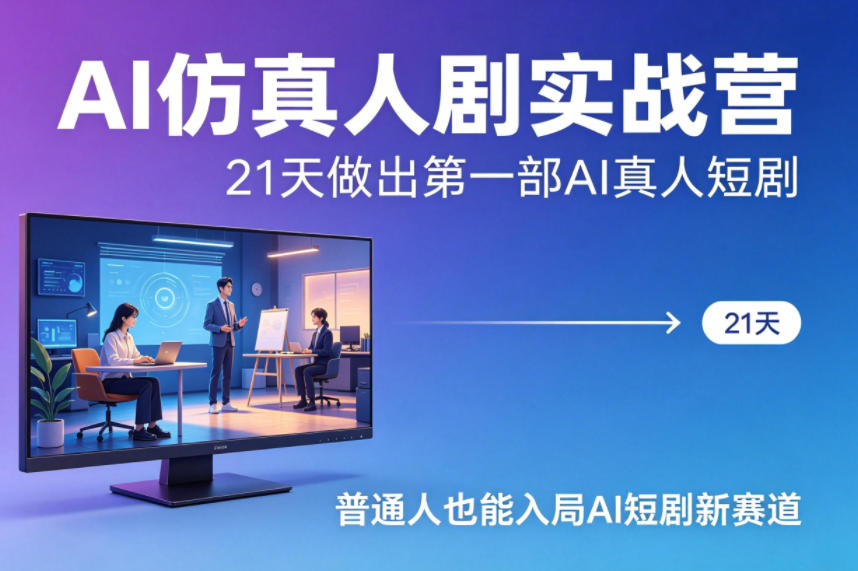 AI仿真人剧实战营,21天做出第一部AI真人短剧,普通人也能入局AI短剧新赛道(更新)-蜗牛学社