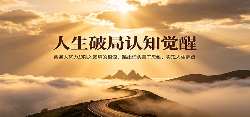 人生破局认知觉醒,普通人努力却陷入困境的根源,跳出埋头苦干思维,实现人生翻盘-蜗牛学社