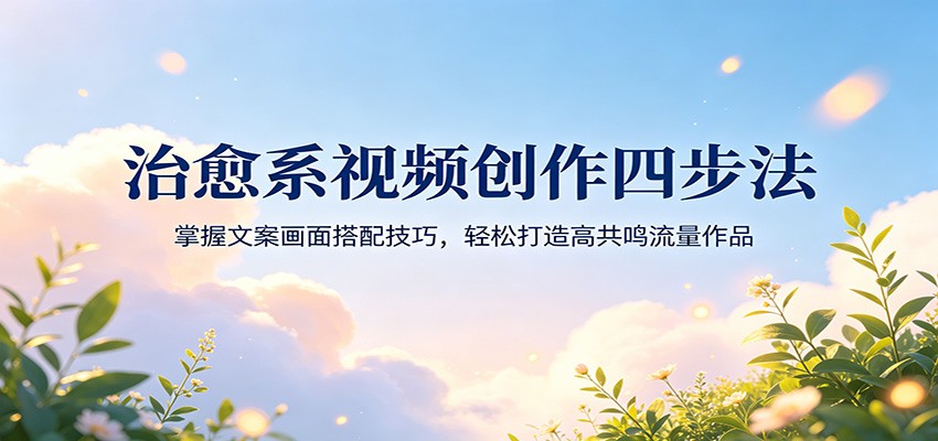 治愈系视频创作四步法:掌握文案画面搭配技巧,轻松打造高共鸣流量作品-蜗牛学社