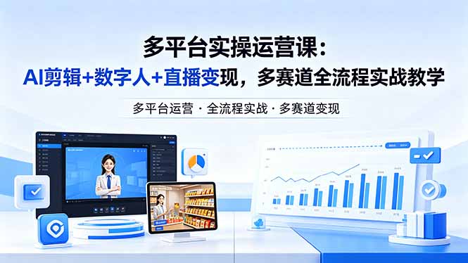 某团队多平台实操运营课-更新26年4月20：AI剪辑+数字人+直播变现，多赛道全流程实战教学-蜗牛学社
