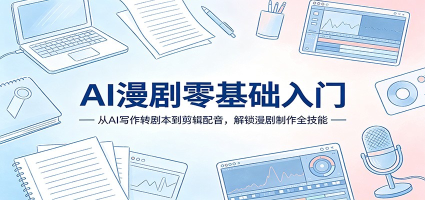 AI漫剧零基础入门：从AI写作转剧本到剪辑配音，解锁漫剧制作全技能-蜗牛学社