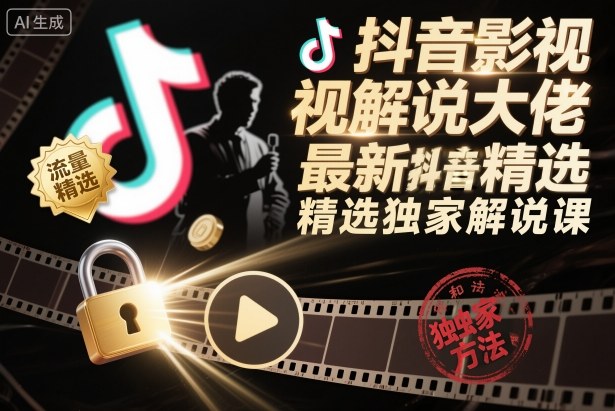 抖音影视解说大佬最新抖音进精选和独家方法,精选独家解说课(更新26年3月)-蜗牛学社